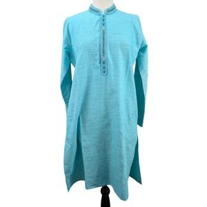 IMPROVE‎ Premium Punjabi Kurta Mens Blue Traditional Wear Embroidered Size 40